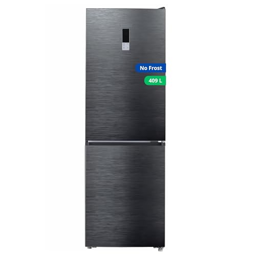 GEDTECH Réfrigérateur combiné GCB409NFDX congélateur bas 409L (267L + 142L) - No Frost (Pas de Givre) - Dark Inox
