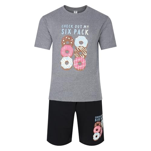 Mens Short Pyjamas Beer Pizza Donuts PJ Sets Night Sleep Lounge Wear L XL XXL(MNV 4-2XL)