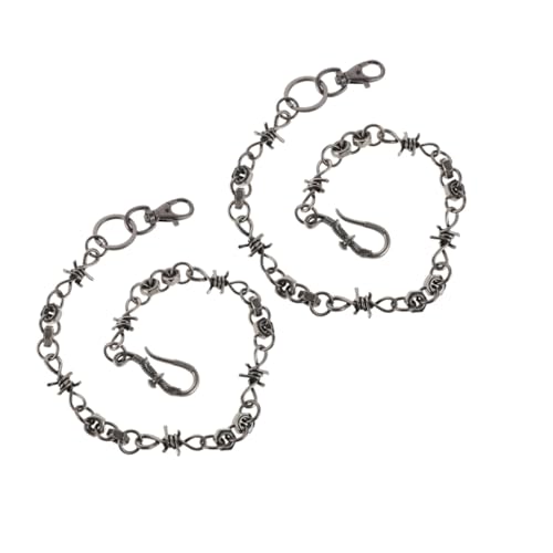 Cadena plateada para jeans de metal retro VANZACK 2 piezas con enganche unisex