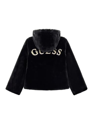 GUESS Girls' Faux Fur Hooded Jacket with Zipper4