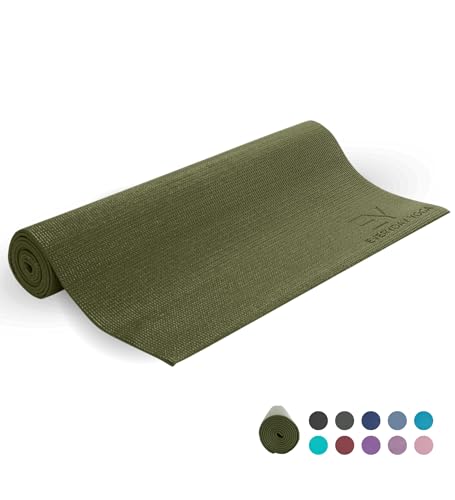 Everyday Yoga Deluxe Mat, Spacious 72"x24" Non-Slip Yoga Mat for Comfortable Home Workouts, 3mm Thick, Dark Olive