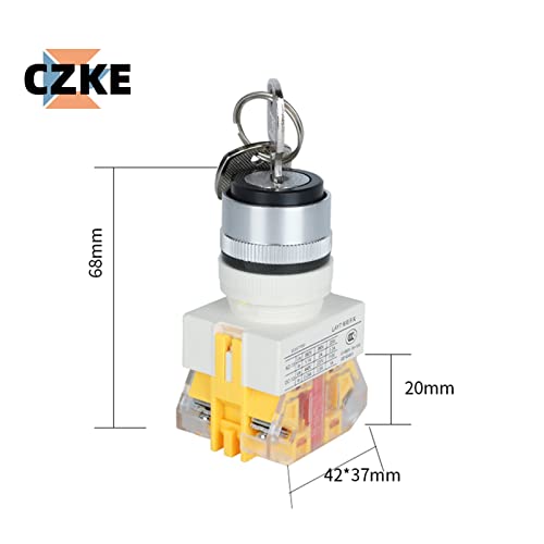 Interrupteur à clé 22 mm GUMMMY avec sécurité cadenas et contacts 1NO+1NC