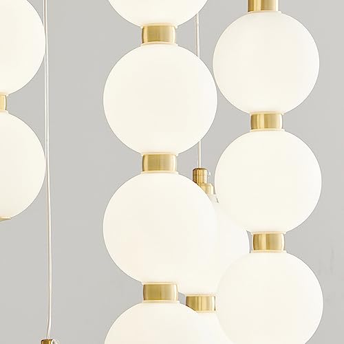 Luces colgantes largas para techos altos y escaleras de diseño lineal 6