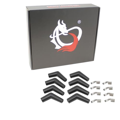 AIP Electronics Dragon FIRE Performance IGN1A Smart Coil Boot Terminal Kit 135/45 Degree Silicone fits All 7mm-8.5mm Spark Plug Wire Conversion Kit OEM Fit SPW1013