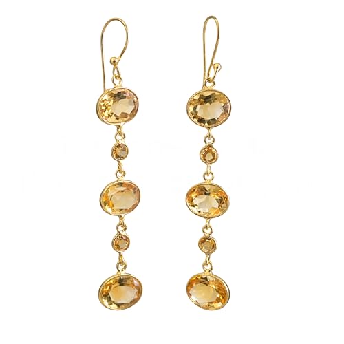 Boucles d'oreilles citrine pendantes : finis les bijoux ternes avec l'argent plaqué or