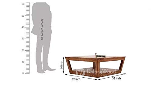 Image of DRIFTINGWOOD Sheesham Wood Freberg Center Coffee Table for Living Room | Teak Finish