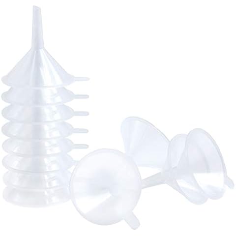 Small Funnel, 2.16inch Clear Plastic Mini Funnels for Science Lab Bottle Filling Liquid, Essential Oils, Perfume(12 Pack) Cover