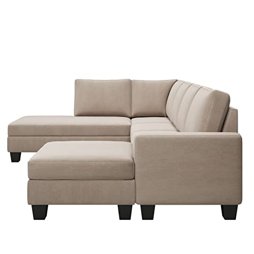 Lwflife 4 Pieces Sectional Sofa Set, Textured Fabric Living Room Sofa Set, U-Shaped Sofa With Remvable Ottoman And Left-Arm Facing Chaise #TOP4