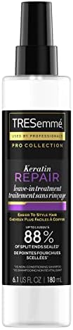 TRESemmé Pro Collection Keratin Repair Leave In Hair Treatment for Strong, Healthy-Looking Hair Care Hair Styling Treatment Spray Visibly Repair Split Ends 6.1 oz