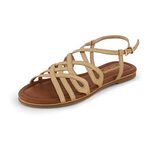 CUSHIONAIRE Women's Joanna flat sandal +Comfort Foam, Wide Widths Available
