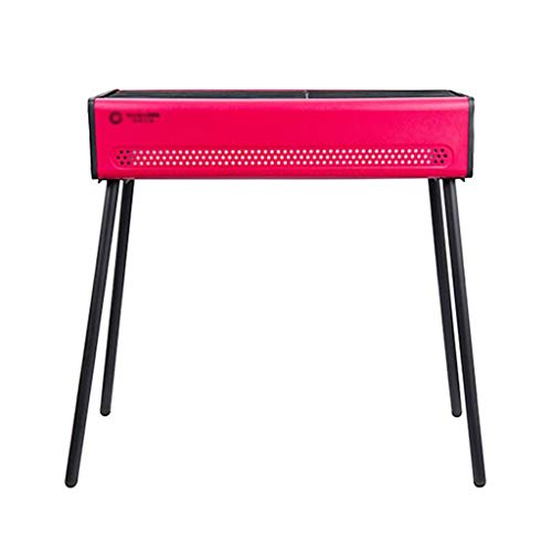 Barbecue Charcoal Oven Stainless Steel Tool Full Accessories Patio Grill Folding Outdoor Camping Grill BBQ Smokeless (Color : Red, Size : 102.2 * 31.7 * 68.9cm)