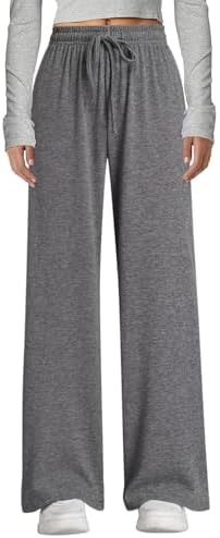 Arolina Womens Wide Leg Pants Elastic Waist Trousers Casual Palazzo Pants with Pockets