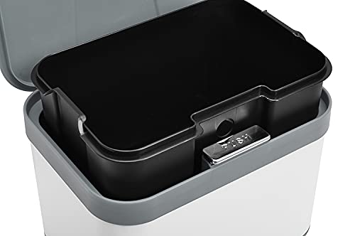 Compost-Kitchen-Counter-Bin-113-Gallon43-Liter-Black-and-White-Grey