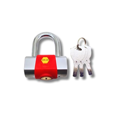 Image of Heavy Duty Keyed Lock | Hardened Steel Shackle Lock | Anti-Rust Security for Gate, Warehouse & Outdoor Use (ALT-30 RED (60MM))