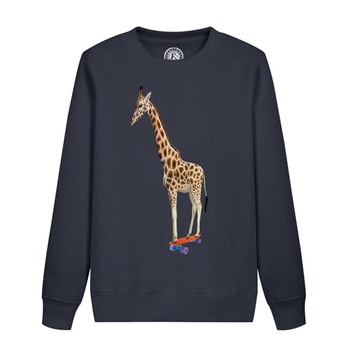 Sweat enfant skate girafe au style vintage en coton confortable pour look original ecole et loisirs