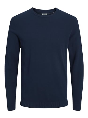 JACK & JONES Jjebasic Knit Crew Neck Noos Felpa, Blu (Navy...