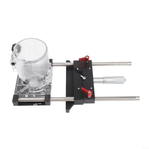 Base de soporte de ranura de fresado para recortadora de 65 mm, para enrutador de aleación de aluminio CNC para plantilla de guía de borde con precisión de ajuste fino de 0,01 mm, rango de ranurado de