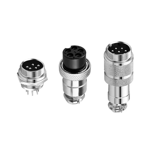 Connecteur aviation GX12 5P mâle avec bague de vissage anti-déconnexion