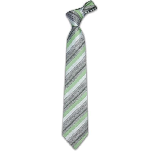 Image of YourTies Men's Neckties Striped Tie and Plaid Neckties for Men Woven Silk Tie Gold Tie Clip Set
