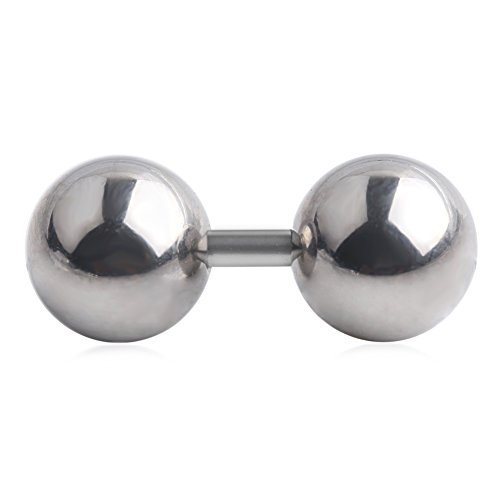 Ruifan 316L Surgical Steel 6mm 8mm 10mm Big Balls Externally Threaded Straight Barbell 14G 12G