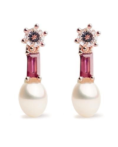 Perle d'acqua dolce coltivate naturali: questi straordinari orecchini presentano perle bianche a forma di goccia, con una lucentezza eccezionale, superficie pulita e una dimensione di 4-4,5 mm.