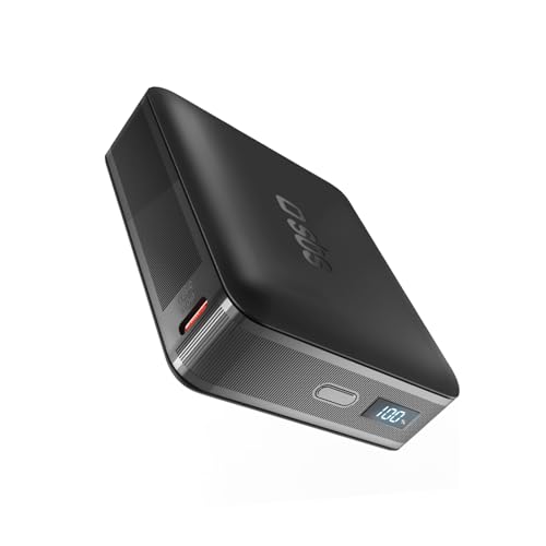 SBS NanoTube PowerBank HD, 20000mAh, 65W Power Delivery (PD 3.1 PPS), AFC, Power Bank con Ricarica Rapida, Alta Densità, Display LCD, USB-C, Caricabatterie Portatile da Viaggio, Design Compatto, Nero