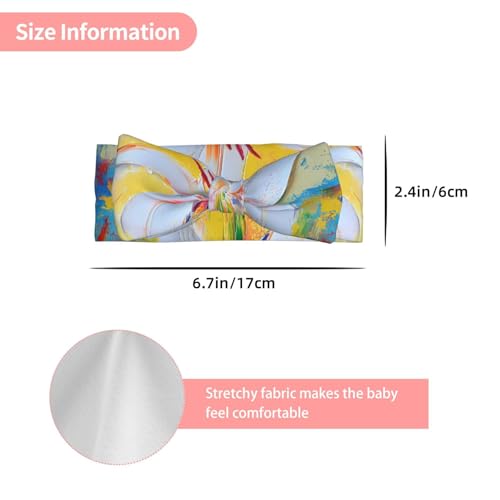 Abstract lily Bow Hair Accessories, Children's Elastic Bow Headband 0-6 Months, Newborn, Baby, Toddler Hair Accessories3