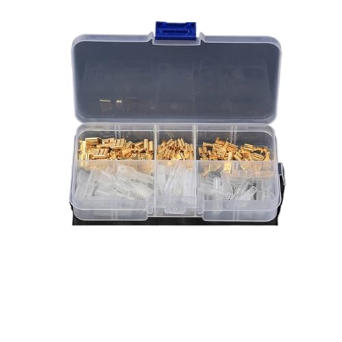 Terminales de engarce dorados de 2,8/4,8/6,3mm en kit de 150 unidades