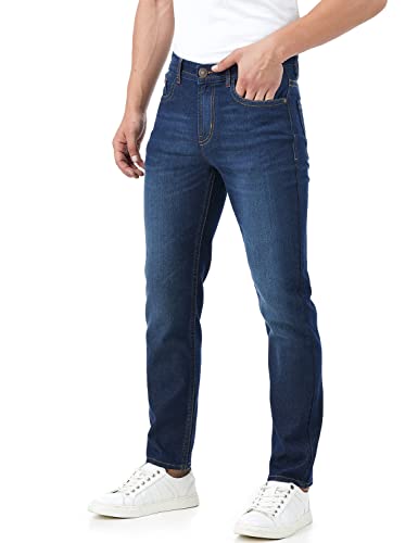 Image of INKD Men's Regular Fit Jeans - Mid-Rise | Cotton Blend | Stretchable Fabric | Classic 5 Pocket Styling | Men's Bottomwear (Available in Plus Sizes)