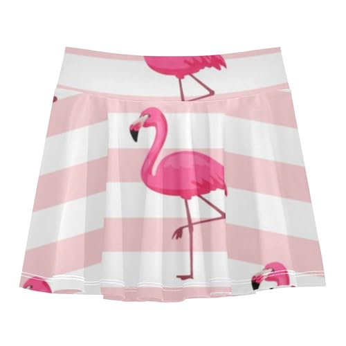 Joisal Cute Girls Skorts Athletic Shorts Kids Tennis Skirts Girl Skort Pink Flamingos Leg 4t