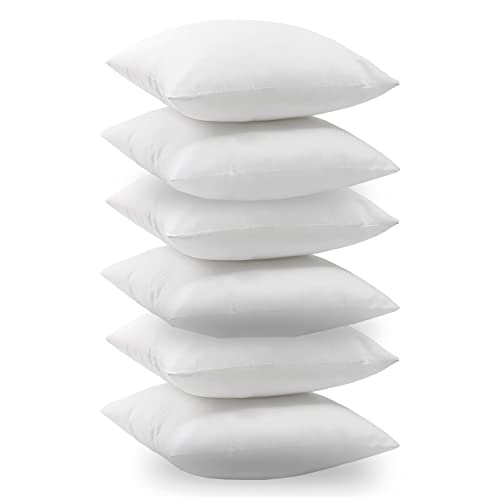Meishida Relleno de Cojín 45 x 45 cm, 6 Unidades, Almohada Fibra Hueca para Sofá y Cama, Cojines Hipoalergénica y Transpirable