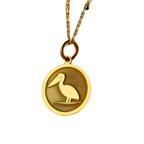 Collier pélican en argent sterling plaqué or | Élégance unisexe LKBEADS