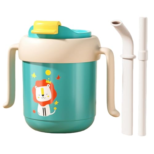 Vasos antiderrames para personas mayores,Vaso para sorber prueba de derrames con asas, Vaso para sorber para personas mayores de 300 ML, Comedero para personas mayores, vaso prueba de derrames con