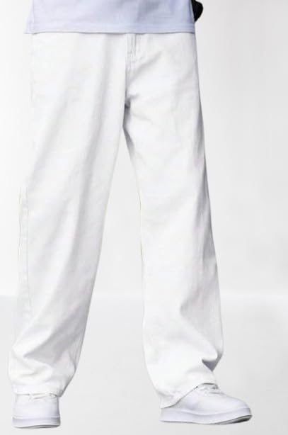 CABRRR Men's White Wide Leg Jeans - Image 2
