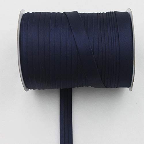 NICKI Ribbons - Polyester 5/8"(15mm) Satin Bias Tape Bias Binding Solid Color For DIY Garment Sewing And Trimming 25yard/roll (19 navy 15mm)