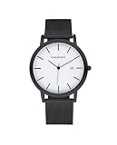 Radiant - Collezione Click - Orologio analogico. Orologio da polso per uomo. Orologio da bracciale con quadrante bianco e cinturino nero. Dimensioni 42 mm. 5ATM.