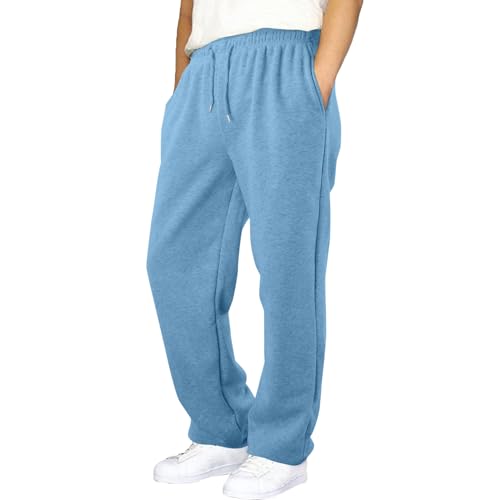 Baggy Sweatpants Men Casual Athletic Workout Joggers Sweat Pant Fall Soft Fleece Straight Leg Elastic Waist Sweatpant3