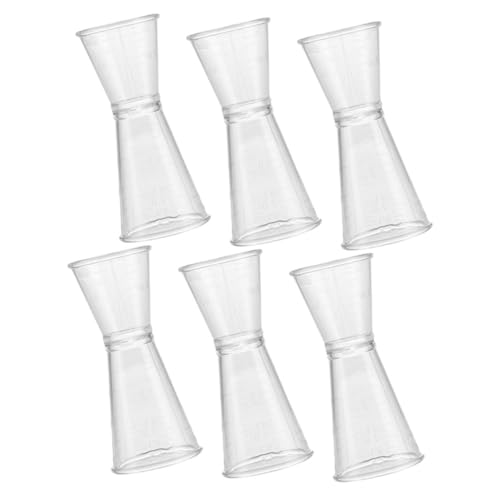 Alipis 6pc Plastic Double Jigger Cocktail Measure Cup Bar Measuring Tools for Cocktails Ounce Cup Scale Jigger for Home Bar Use