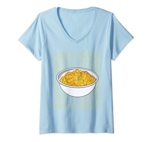 Mujer Mac & Queso Mujer Pasta Macronia Foodie Love Camiseta Cuello V