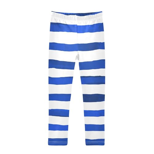 Bolaz Toddler Girls Leggings Printed Yoga Pants Leggings Blue Stripe for Kids