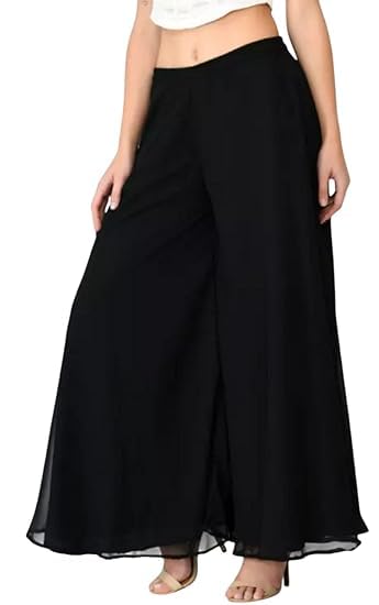 fashionfit art Women's Georgette Sharara Palazzo, Relaxed Fit, Flared Style with Attached Lining-picture-28
