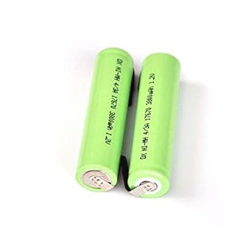 Pack of 2,1.2V 5000mAh Ni-MH Battery 4/3A with Tabs for Electric Shaver, Trimmer & Toothbrush