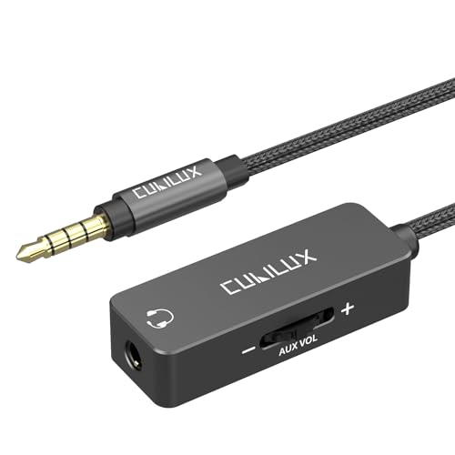 Cubilux 3,5 mm TRRS Lautstärke Dämpfer Kabel, 1/8 Zoll Verlängerung mit Audio Lautstärkeregler, In Line Volume Controller für Kopfhörer und Lautsprecher, 4 Fuß