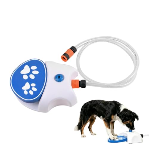 Fuente De Agua para Perros con Pedal - Aspersor Activado por Patas con Manguera De 162 Cm | Dispensador De Bebidas para Mascotas Al Aire Libre Y Rociador De Juegos | Fuente De Enfriamiento Dur