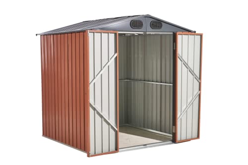 Morhome 6' X 6' Metal Outdoor Storage Shed, Steel Utility Tool Shed Storage House With Door & Lock, Metal Sheds Outdoor Storage For Backyard Garden Patio Lawn #TOP3