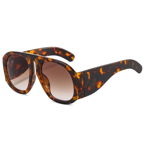 Lunettes de soleil surdimensionnées de luxe design steampunk et verres marron C1