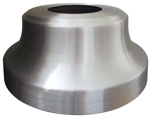 Flagpole Trumpet Flash Collar Base - Satin Silver Aluminum - High Profile Collar - Multiple Sizes - Flag Pole Hardware - Made in The USA (Fits 3" Dia Pole - 10" Outside Diameter)