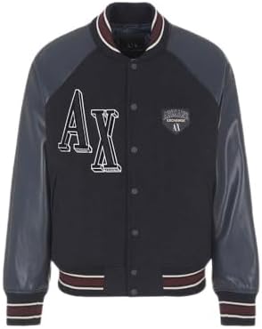 A|X Armani Exchange Men's Collegiate Capsule Wool Mix Letterman