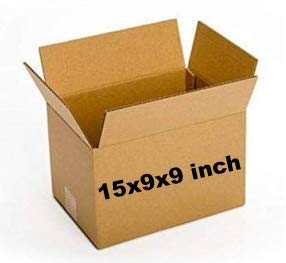 Corrugated box BIG SIZE for packing 3-ply - 15x9x9 inch - Pack of 25 Boxes-120 GSM