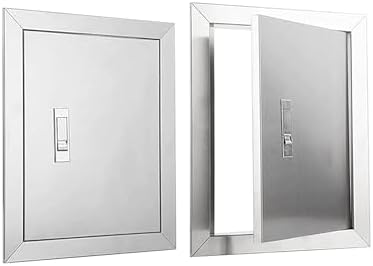 Stainless Steel Access Door Panel, Outdoor Kitchen Hatch with Metal Push Latch, Plumbing Wall Cover for Quick Access, Durable and Weather-Resistant Design